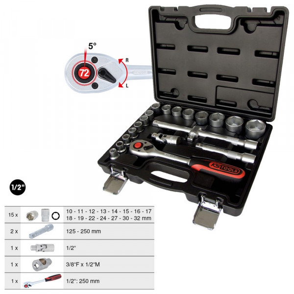 KS TOOLS 1/2" Steckschlüssel-Satz, 20-tlg