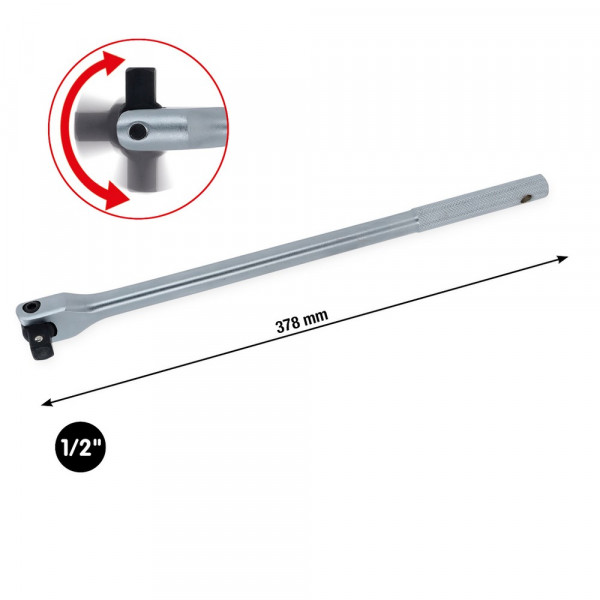 KS TOOLS 1/2" CHROME+ Gelenk-Steckgriff,380mm