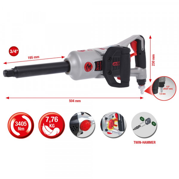 KS TOOLS 3/4" superMONSTER Schlagschrauber,