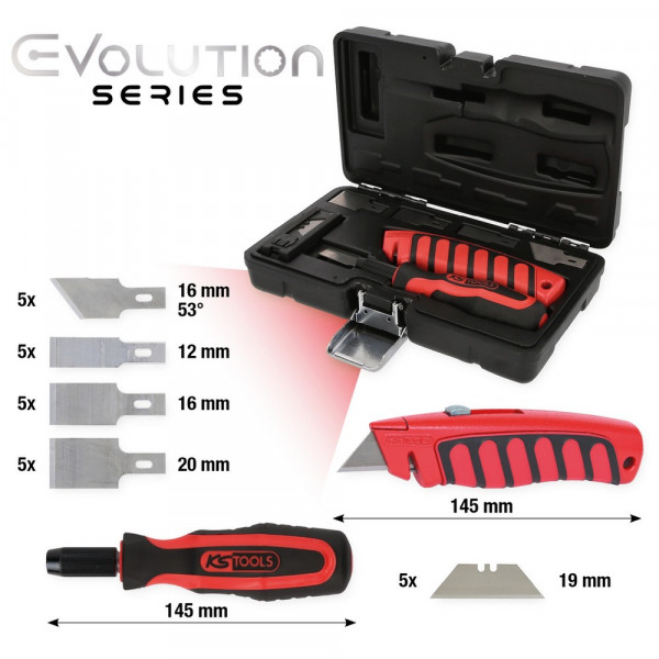 KS TOOLS Messer-Schaber-Satz, 27-tlg