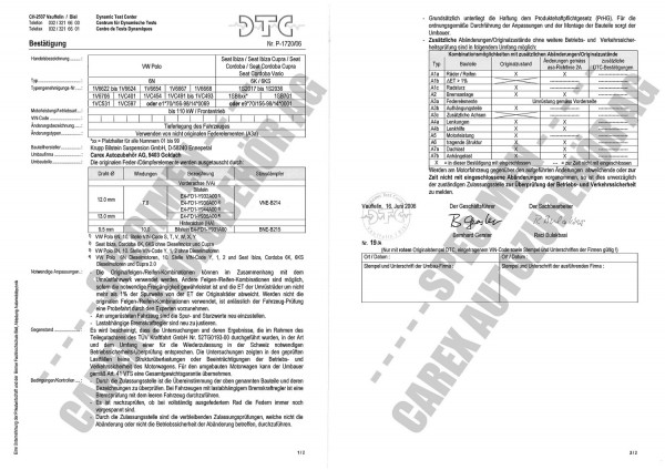 DTC-Gutachten P-1720/06 zu BI-Power-Kit B10