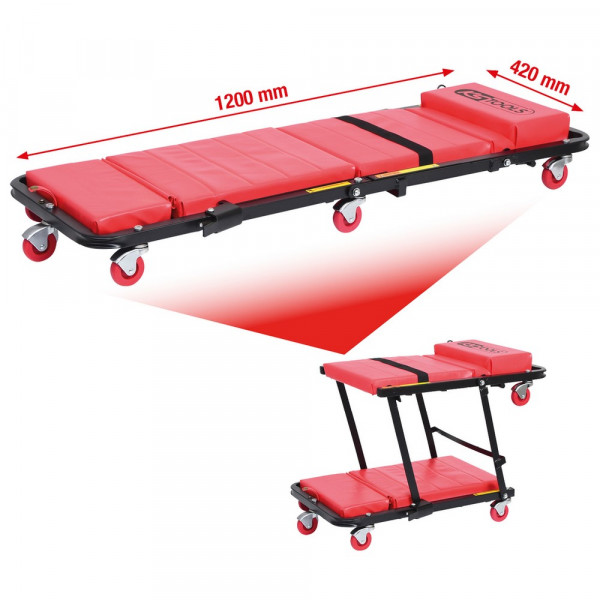 KS TOOLS Fahrbare Liege und Klappsitz,