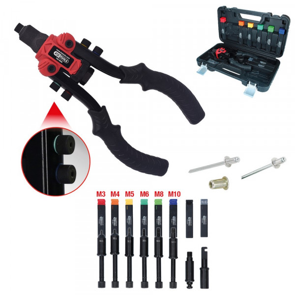 KS TOOLS 3 in 1 Nietzangen-Satz, 15-tlg.