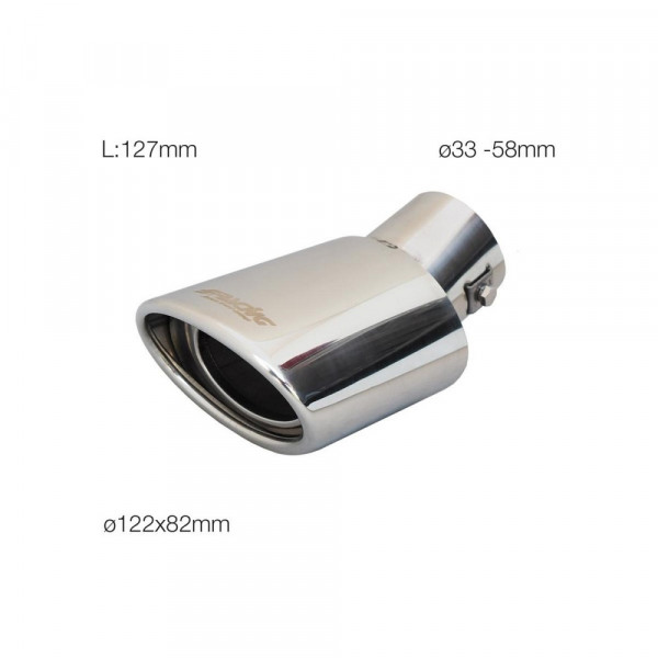 SIMONI RACING Endrohrblende 122x82mm oval Chrom