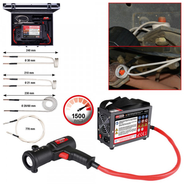 KS TOOLS Induktions-Heizpistolen-Satz, 5-tlg,