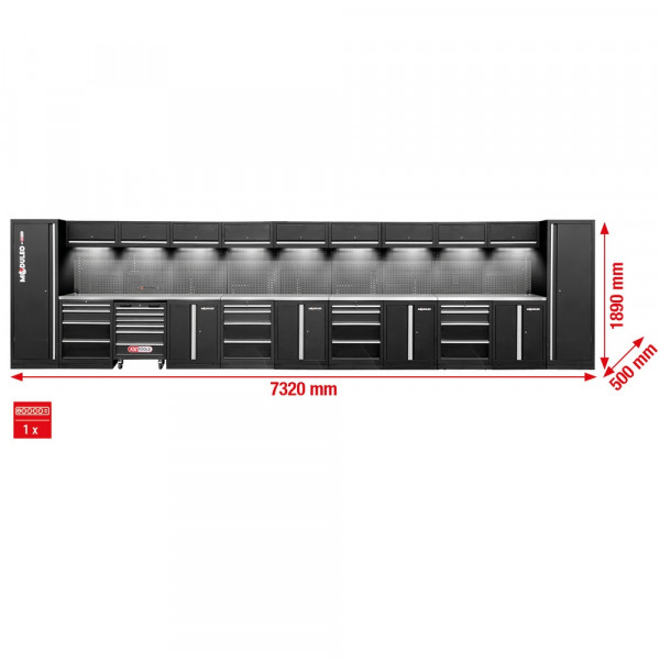 KS TOOLS Werkstatt-Schranksystem, gerade, 7320 x