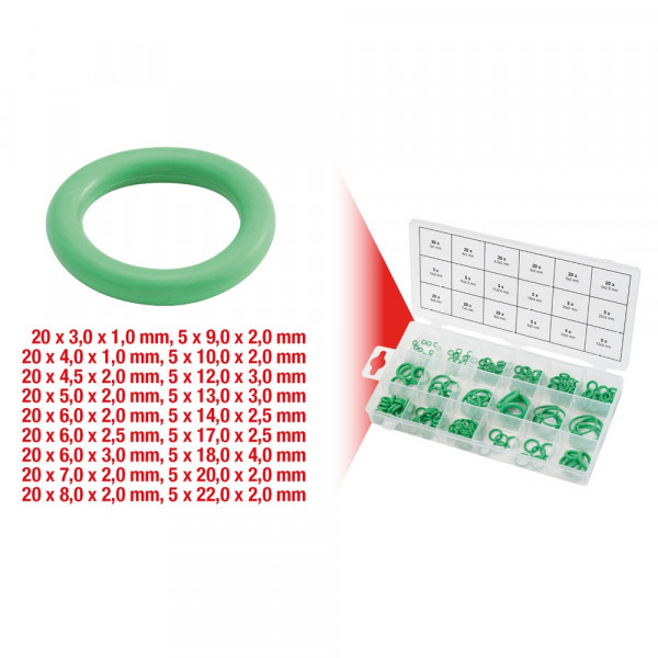 KS TOOLS Sortiment O-Ringe HNBR, Innen Ø 3-22mm