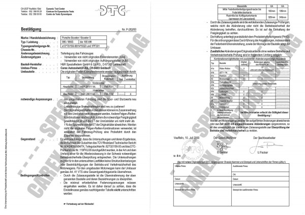 DTC-Gutachten P-262/00 zu Gewindefahrwerk