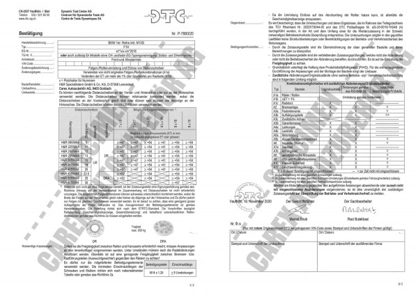 DTC-Gutachten P-7880/20 zu DR-Set