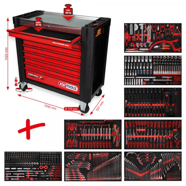 KS TOOLS Performanceplus Werkstattwagen-Satz