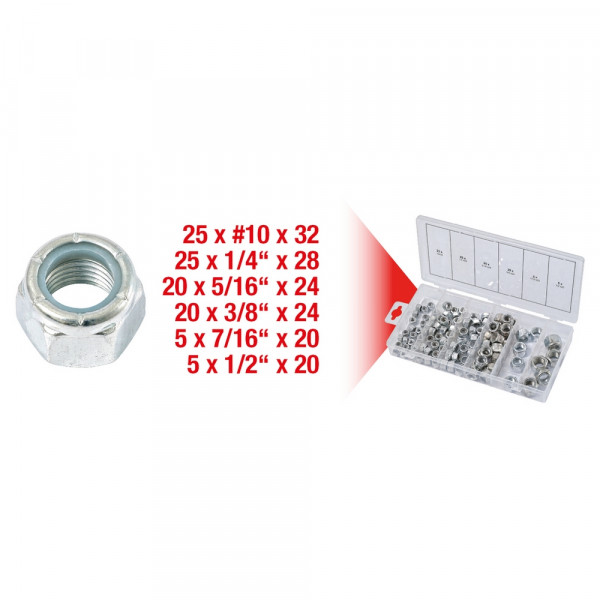 KS TOOLS Sortiment Muttern, selbstsichern, UNF