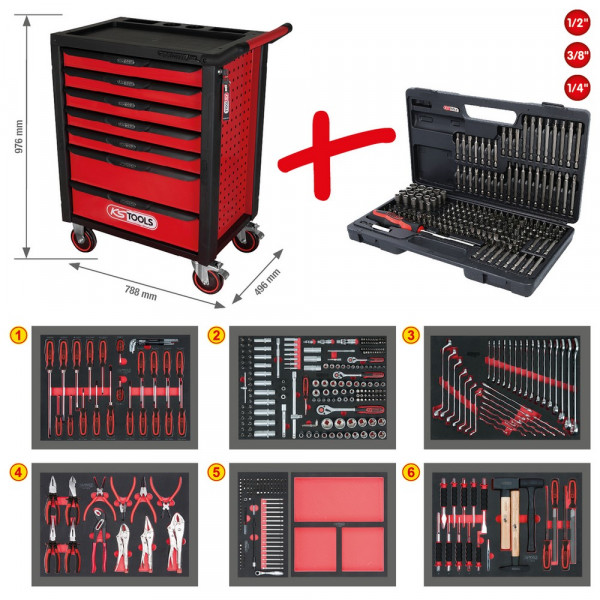 KS TOOLS RACINGline SCHWARZ/ROT