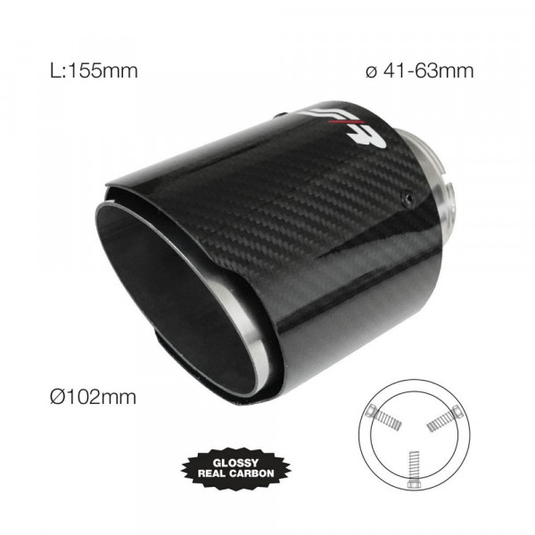 SIMONI RACING Endrohrblende 102mm rund Carbon