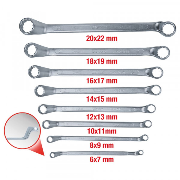 KS TOOLS Doppel-Ringschlüssel-Satz, gekröpft,