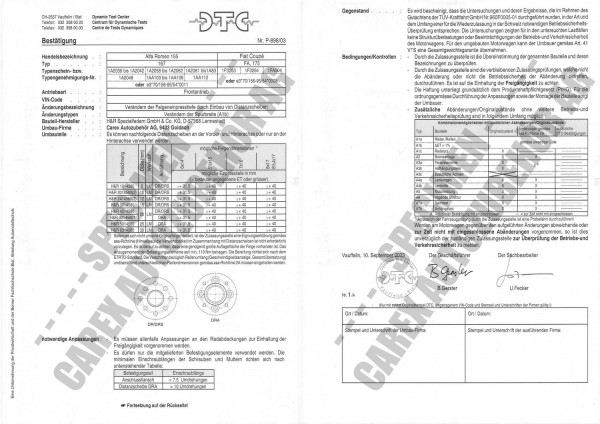 DTC-Gutachten P-898/03 zu DR-Set