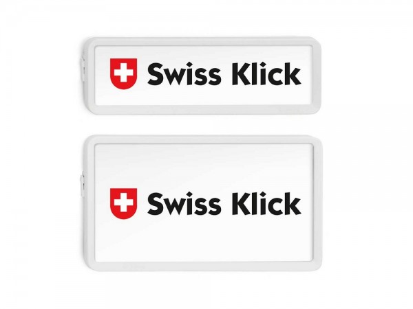 SWISS KLICK Nummernrahmen/Wechselhalter Set
