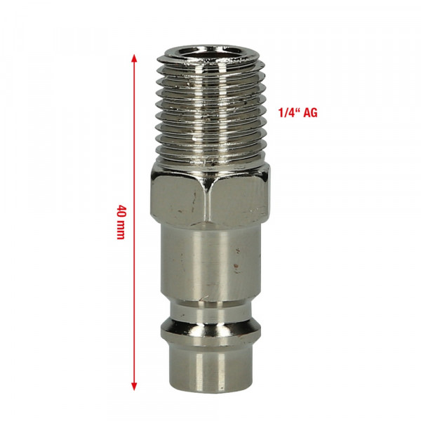KS TOOLS Metall-Stecknippel, 1/4"AG, Europa