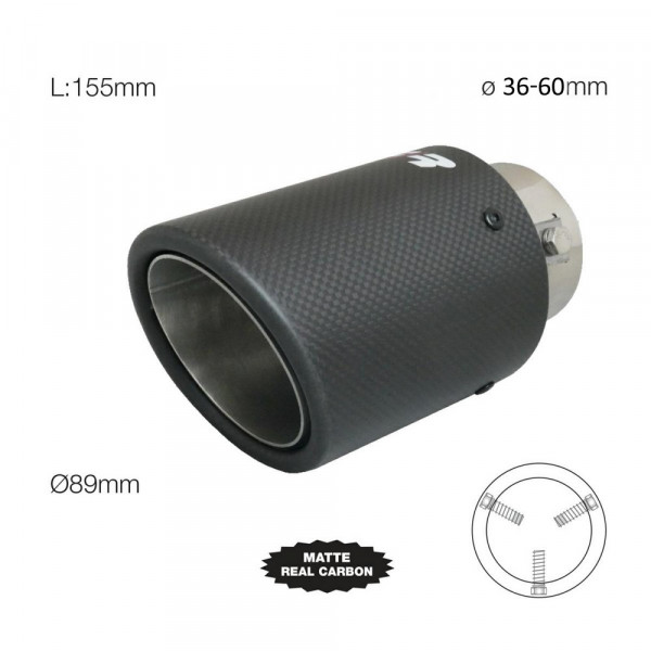 SIMONI RACING Endrohrblende 89mm rund Carbon