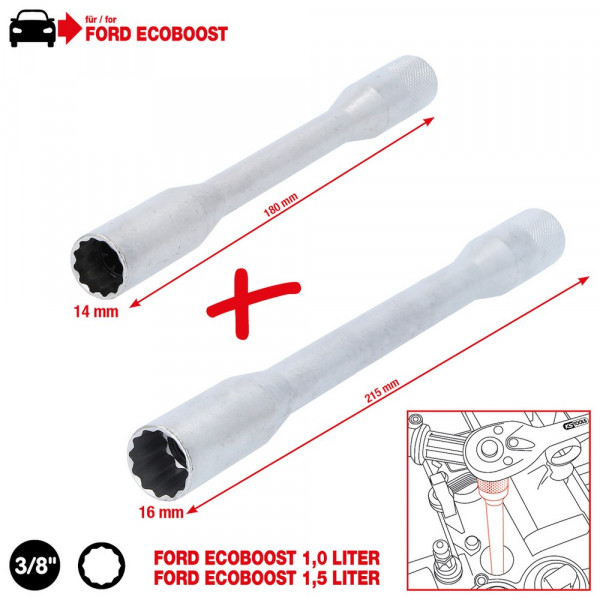 KS TOOLS 3/8" Zündkerzen-Stecknuss-Satz für