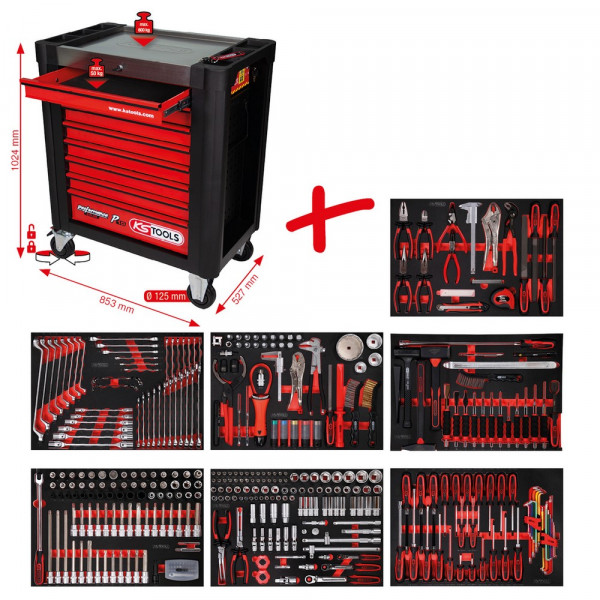 KS TOOLS Performanceplus Werkstattwagen-Satz