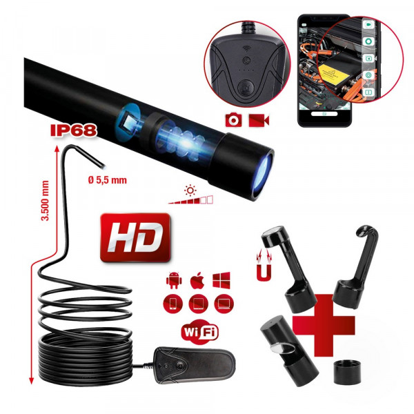 KS TOOLS Wi-Fi-Videoskop-Satz mit Ø 5,5 mm 0°