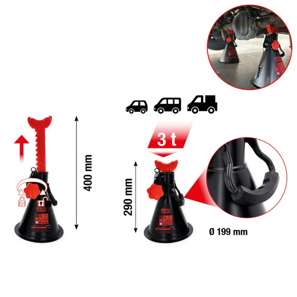 KS TOOLS performance Unterstellbock, 3 t,