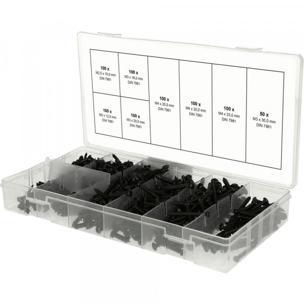 KS TOOLS Sortiment Linsenkopf Blechschrauben