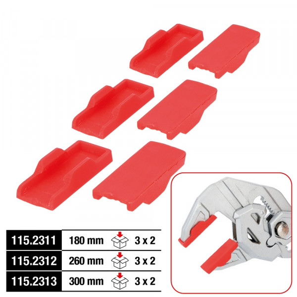 KS TOOLS Schonbacken für Zangenschlüssel, 3 Paar,