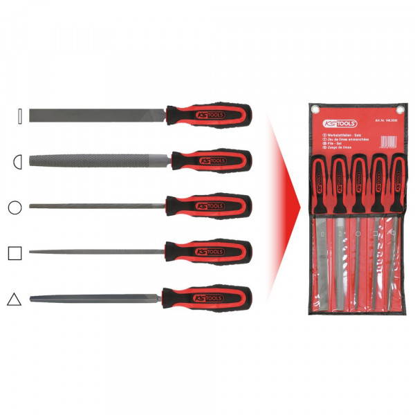 KS TOOLS Werkstattfeilen-Satz, 5-tlg