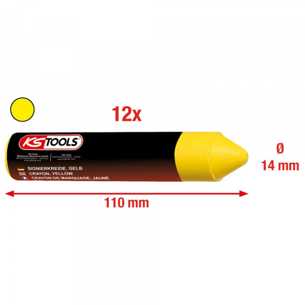 KS TOOLS Signierkreide,gelb VPE 12Stück