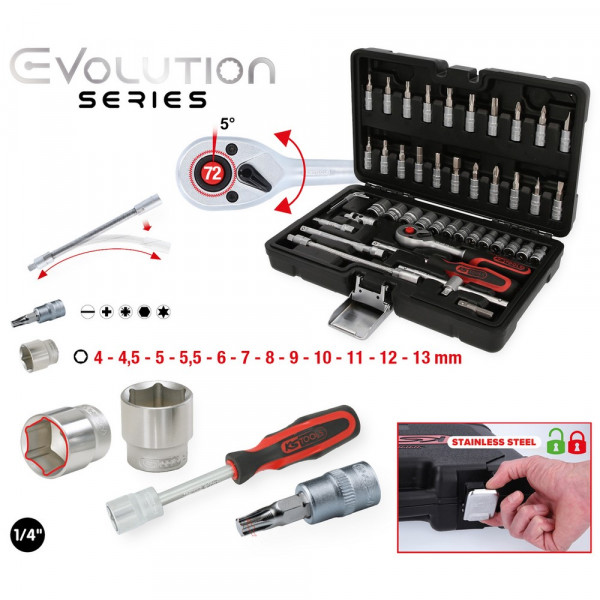 KS TOOLS 1/4" Steckschlüssel-Satz, 48-tlg