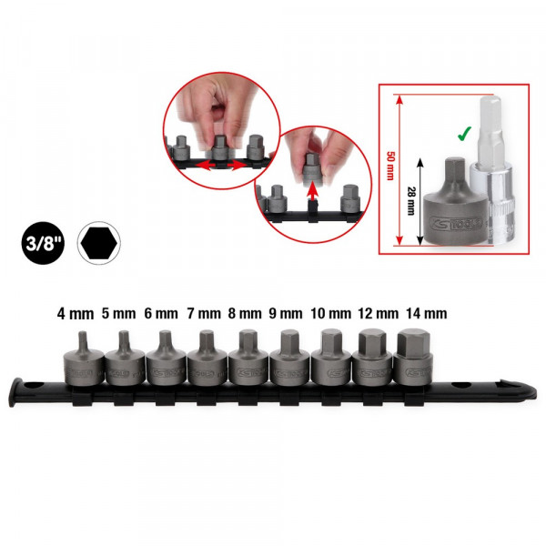 KS TOOLS 3/8" Bit-Stecknuss-Satz