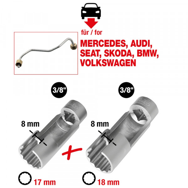 KS TOOLS 3/8" Einspritzleitungs-Schlüssel-Satz,