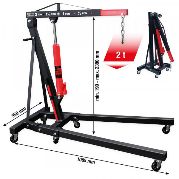 KS TOOLS performance Werkstattkran, klappbar,