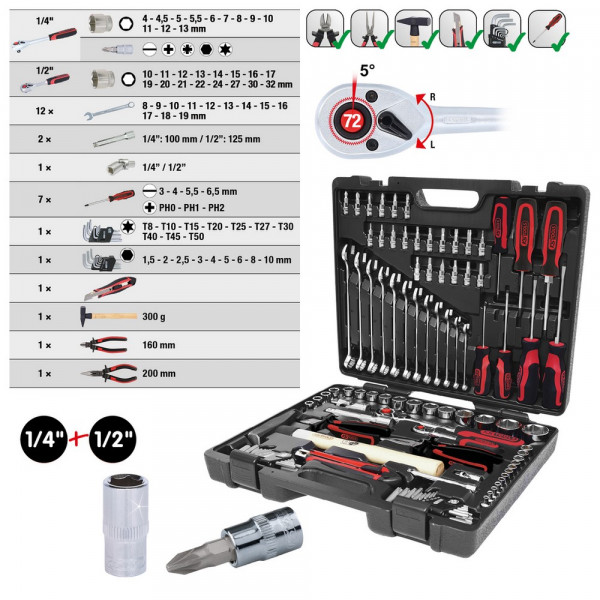 KS TOOLS 1/4"+1/2" CHROMEplus