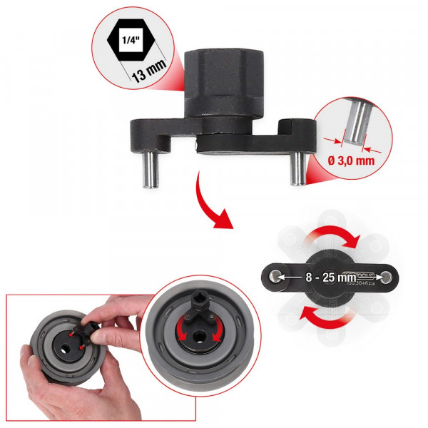 KS TOOLS 1/4" Universal-Zapfenschlüssel für