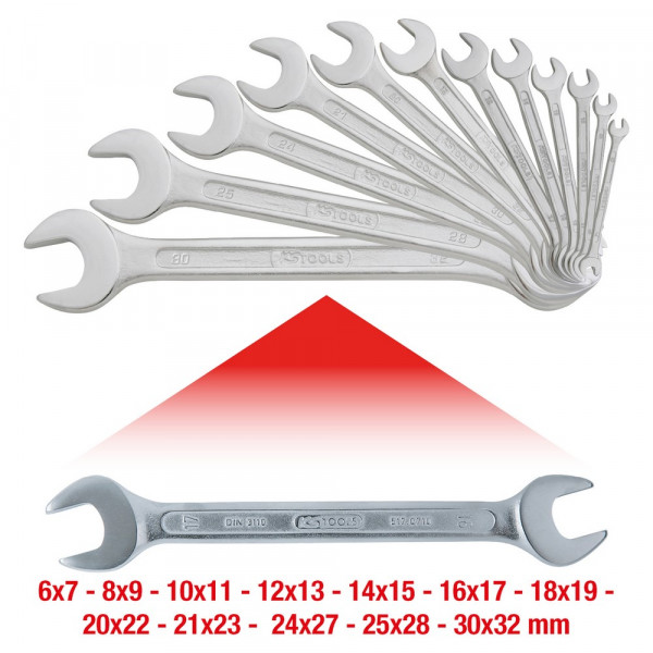 KS TOOLS Doppel-Maulschlüssel-Satz, 12-tlg,