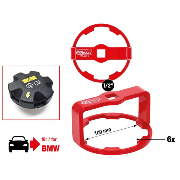 KS TOOLS 1/2" Kühlerdeckel-Lösewerkzeug für BMW