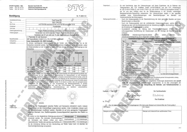 DTC-Gutachten P-2851/10 zu DR-Set