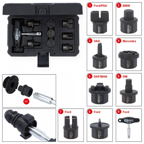 KS TOOLS 3/8" Öldienst-Spezialprofil-Satz für