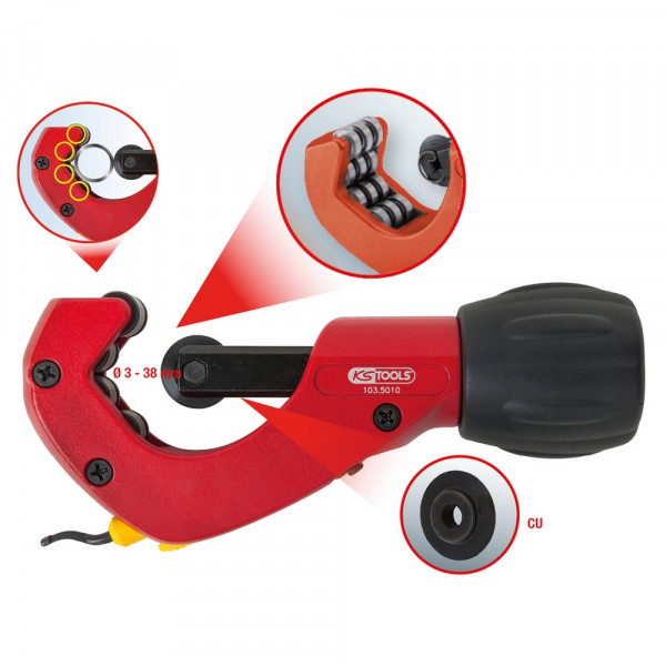KS TOOLS Teleskop Rohrabschneider 3-38mm