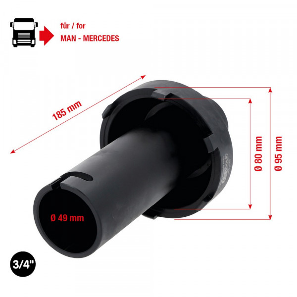 KS TOOLS 3/4" Nutmuttern-Schlüssel mit 6