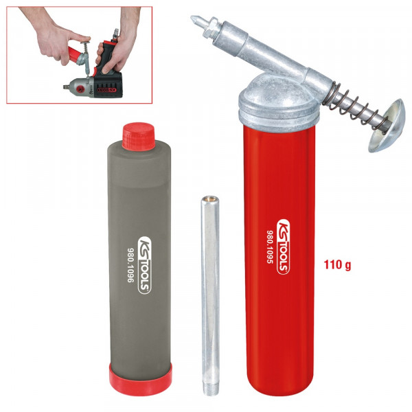KS TOOLS Mini-Fettpresse mit 110g Fettkartusche