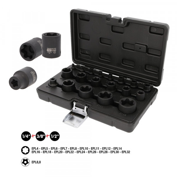 KS TOOLS 1/4"+3/8"+1/2" Torx