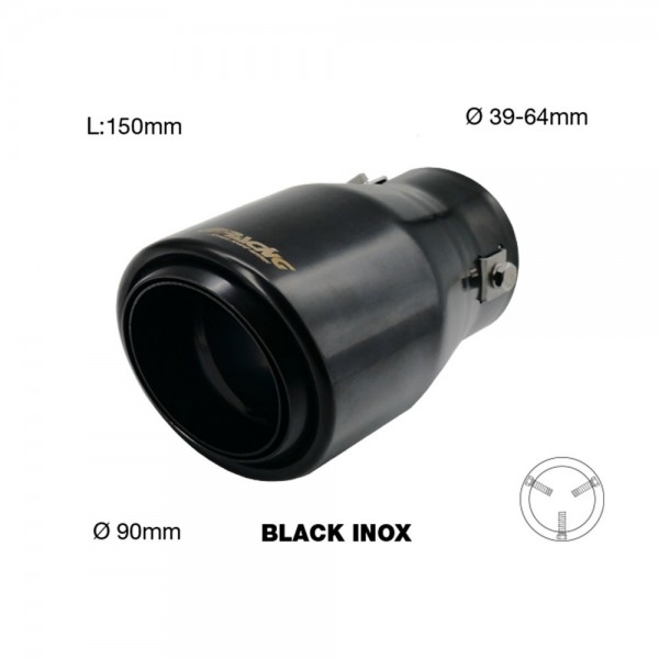 SIMONI RACING Endrohrblende 90mm Rund Schwarz
