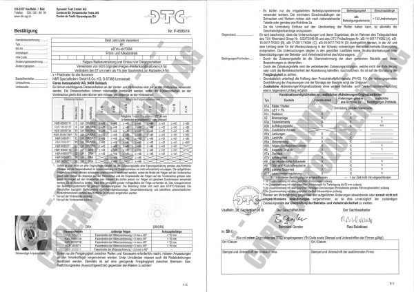 DTC-Gutachten P-4585/14 zu DR-Set 06-60mm