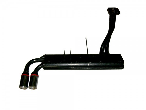 LOTOS Endschalldämpfer 2x63mm (Stahl / no Inox)