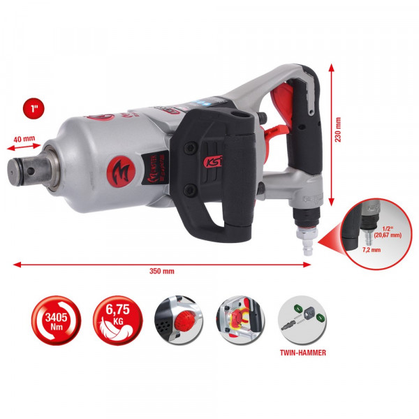 KS TOOLS 1" superMONSTER Schlagschrauber,