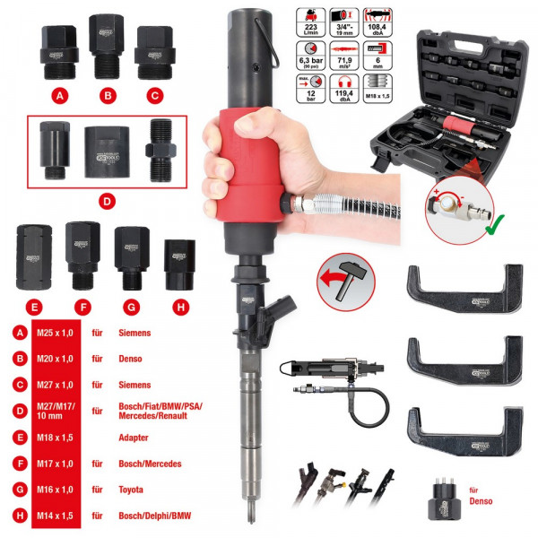 KS TOOLS Druckluft Injektoren-Auszieher-Satz,