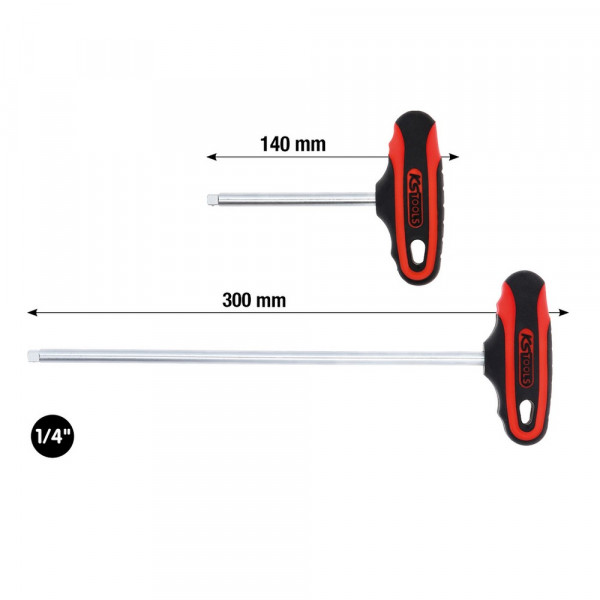 KS TOOLS 1/4" Vierkant-T-Griff, lang